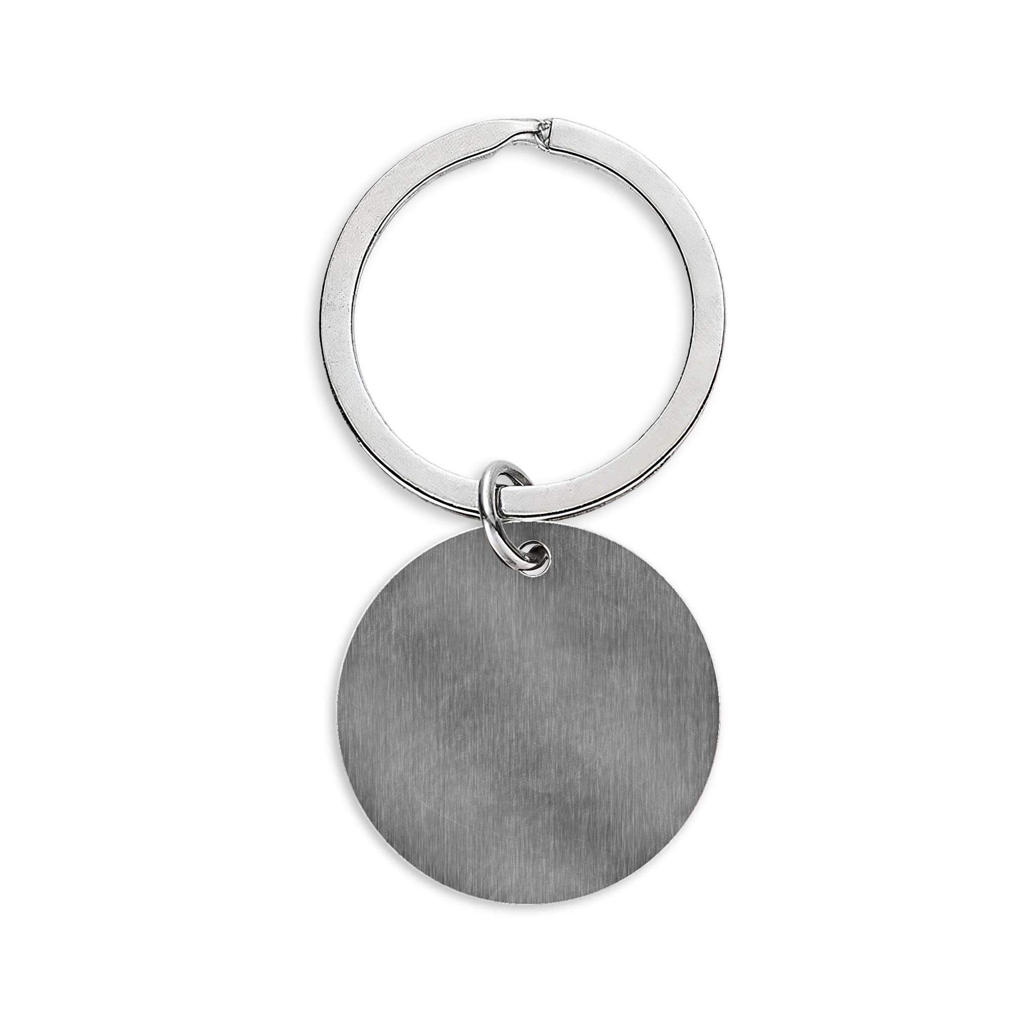 Engravable Stainless Steel Round Keychain — Personalized Photo/Name Keyring
